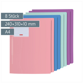 Schnellhefter „Pastell“ FACT!pp | A4, Füllhöhe: 10 mm, sortiert, 8 Stück